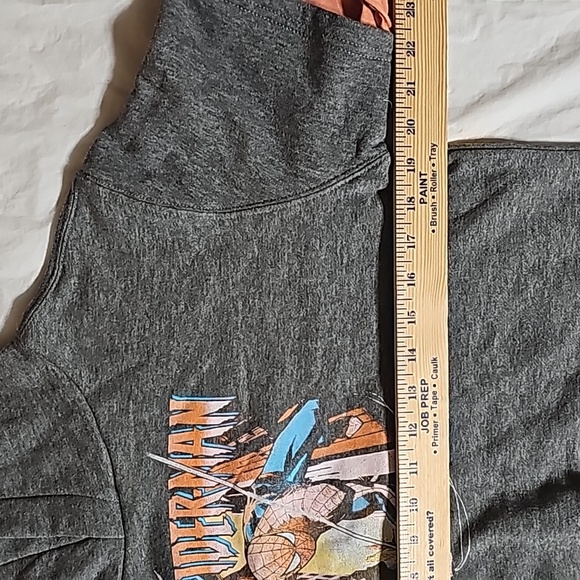 Marvel Spiderman Boys Size Large Gray Pullover Hoodie with Kangaroo Pocket New - Picture 10 of 13